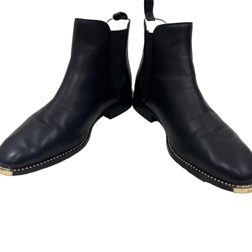 Coach Women Nichole Bootie Size 9 Gold Studded Chelsea Coach Name on Toe - Picture 7 of 15